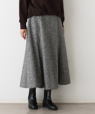 【洗える】ツイードフレアスカート