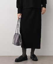 【セットアップ可/洗える】切り替えデザインサイドリブスカート