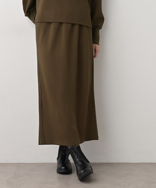 【セットアップ可/洗える】切り替えデザインサイドリブスカート