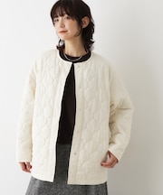 キルトノーカラージャケット