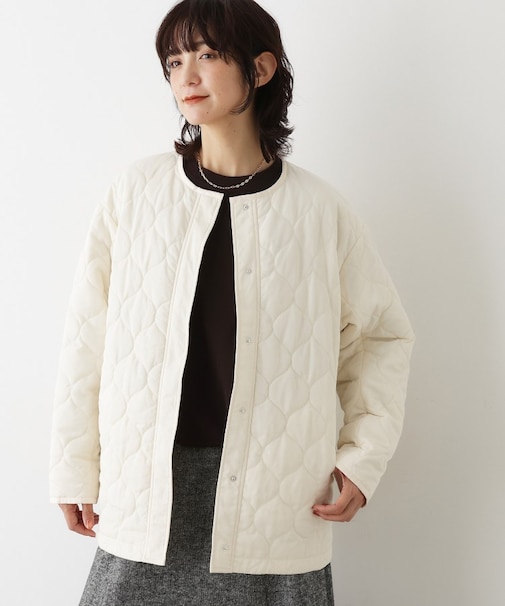 キルトノーカラージャケット