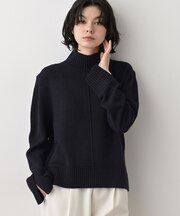 【洗える】センタータックラインハイネックニット