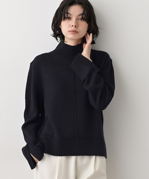 【洗える】センタータックラインハイネックニット