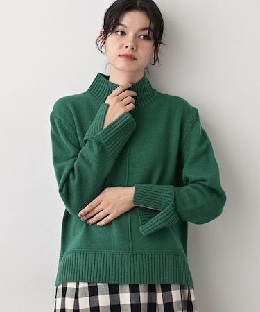 【洗える】センタータックラインハイネックニット