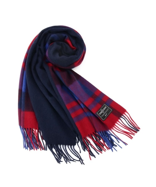 バイカラーチェックストール