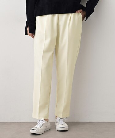 【ウエストゴム/裏地付き】コンフォートテーパードパンツ