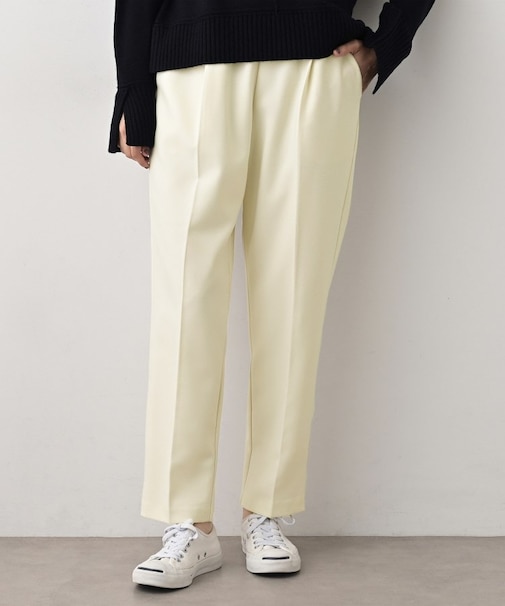 【ウエストゴム/裏地付き】コンフォートテーパードパンツ