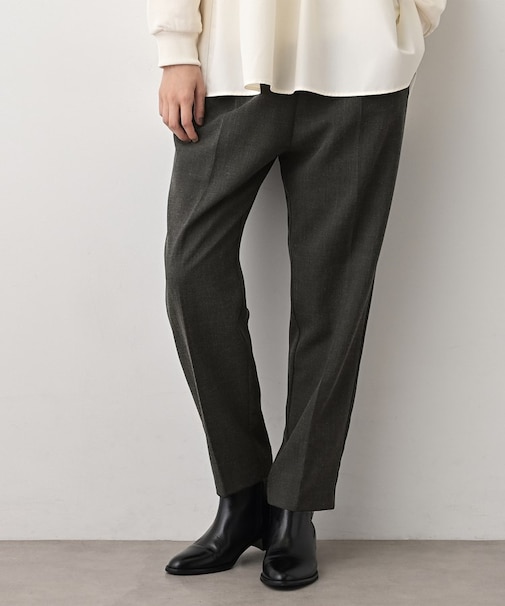 【ウエストゴム/裏地付き】コンフォートテーパードパンツ