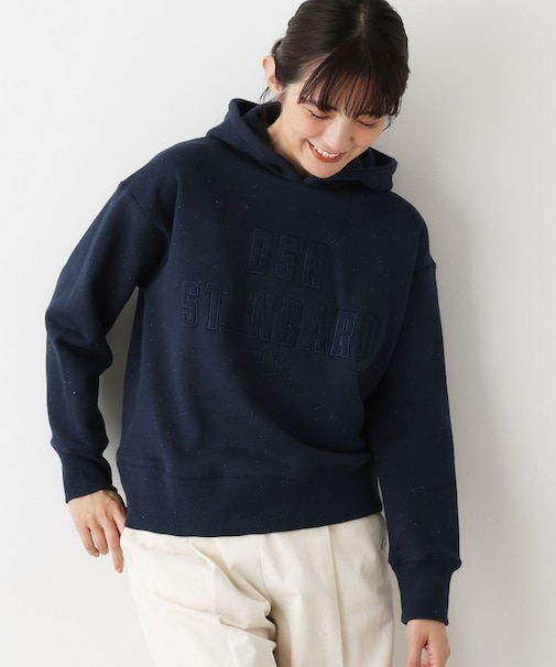 【ユニセックス/洗える】ネップ裏毛フーディートレーナー