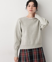 【洗える】カシミヤブレンドスウェットライクニット