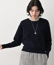 【洗える】カシミヤブレンドスウェットライクニット