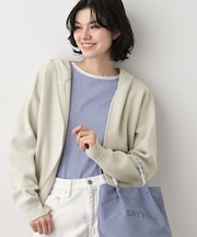 【キレイ見え／洗える】ジャカード編みフードジップ