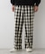 【洗える】チェック柄ドロストパンツ