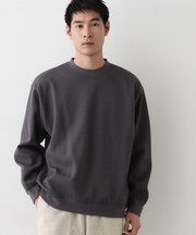 【洗える】ソロテックスワッフルクルーネック