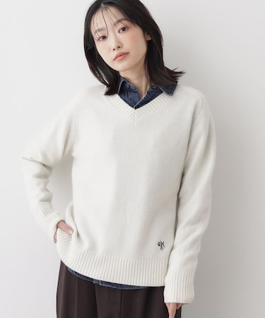 ウールカシミヤVネック