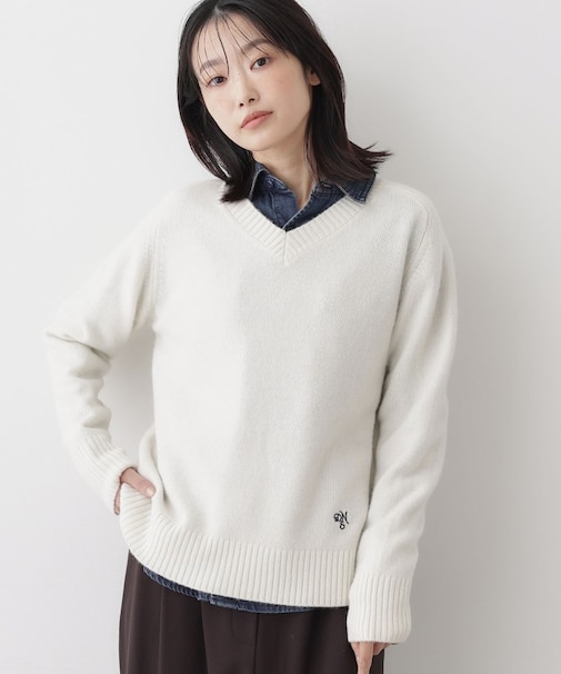 ウールカシミヤVネック