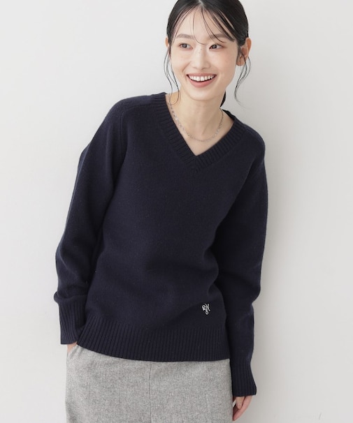 ウールカシミヤVネック
