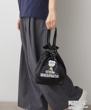 PEANUTSサテン巾着トートBAG