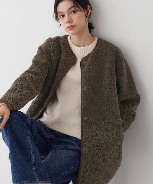 【2WAY】フェイクムートンコート