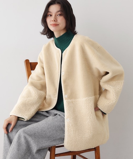 【2WAY】フェイクムートンコート