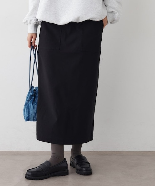 【洗える/ウエストゴム】Iラインイージースカート