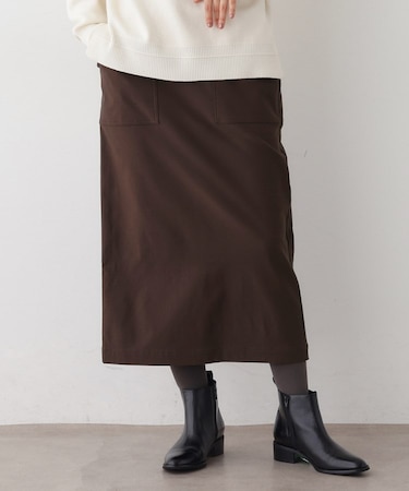 【洗える/ウエストゴム】Iラインイージースカート