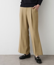【洗える】マットドレープニーハイフレアパンツ