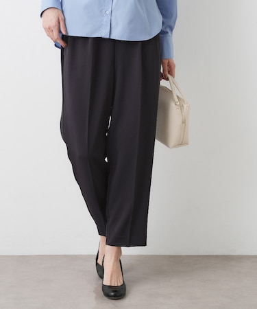 【洗える】マットドレープワイドパンツ