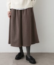 【ウエストゴム/洗える】起毛フレアシルエットパンツ