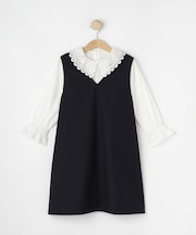 【2点セット/セレモニー】レースカラーブラウスセットアップワンピース