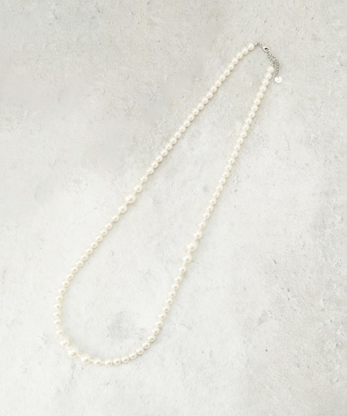 【入卒/セレモニー】パール調ロングネックレス