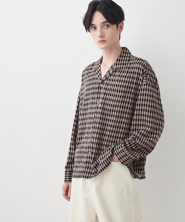 バイカラーチェックシャツ
