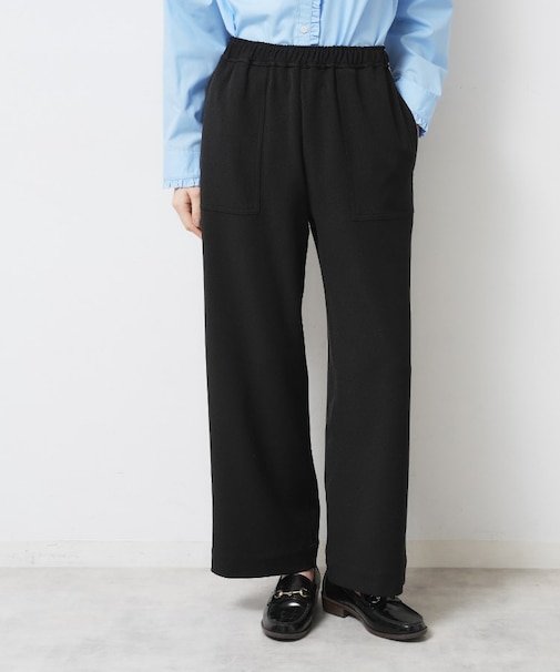 【ウエストゴム/洗える】ツイルセミワイドパンツ