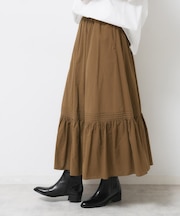 【ウエストゴム/洗える】コットンフレアスカート