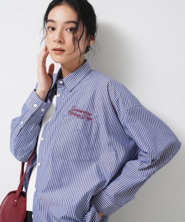 【洗える】刺繍ロゴ入りオーバーシャツ