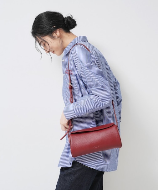 【軽量】本革バレル型ショルダーバッグ