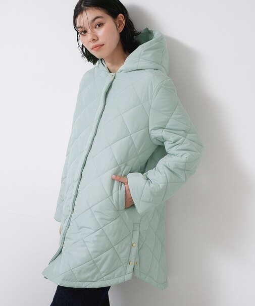 【2WAY/洗える】中綿キルトコート