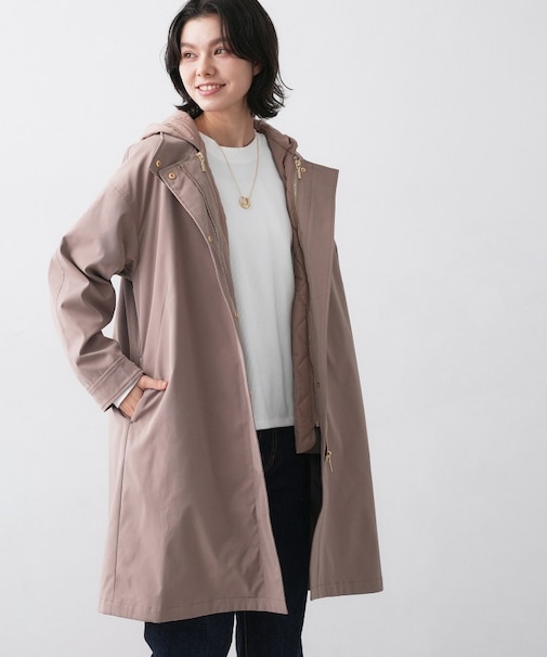 【4WAY/洗える】ベスト付き中綿キルトコート