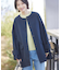 【花粉ガード/撥水加工/洗える】クルーネックスプリングコート
