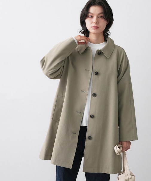 【花粉ガード/撥水加工/洗える】ステンカラースプリングコート