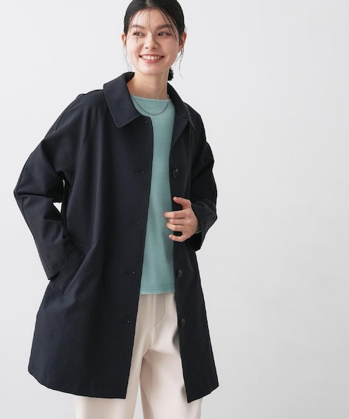 【花粉ガード/撥水加工/洗える】ステンカラースプリングコート