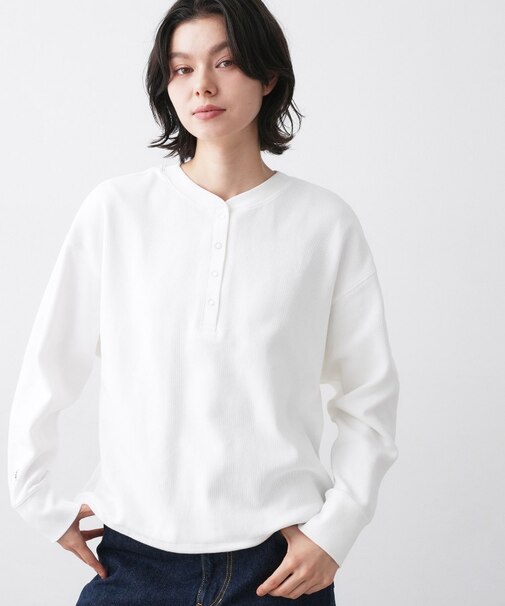 【前後2WAY/洗える】ドロストリブカットソー