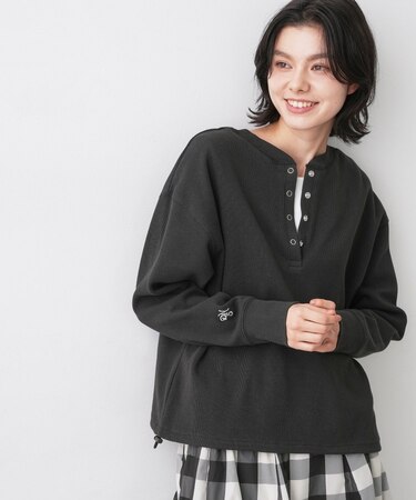 【前後2WAY/洗える】ドロストリブカットソー