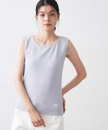 【洗える】リブスクエアタンクトップ