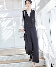 【洗える】セットアップ風ジレオールインワン