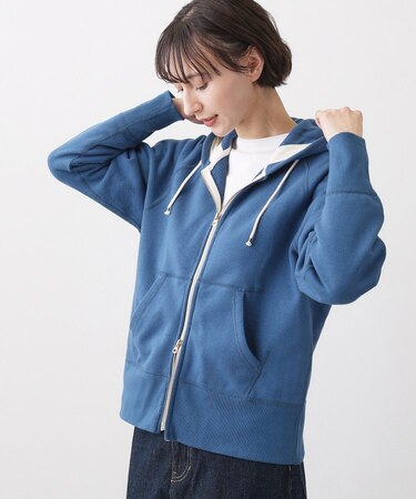 【ユニセックス/洗える】吊り裏毛フーデッドパーカー