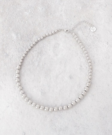 シルバービーズショートネックレス