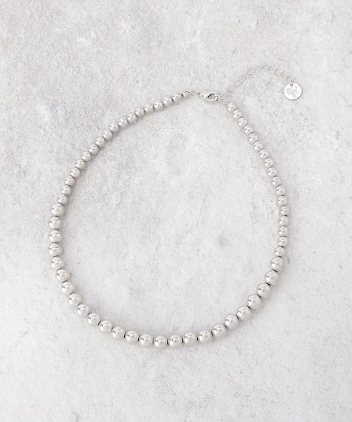 シルバービーズショートネックレス