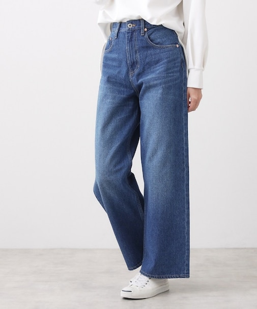 【ユニセックス/洗える】ワイドシルエット12OZデニム