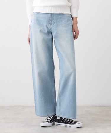【ユニセックス/洗える】ワイドシルエット12OZデニム